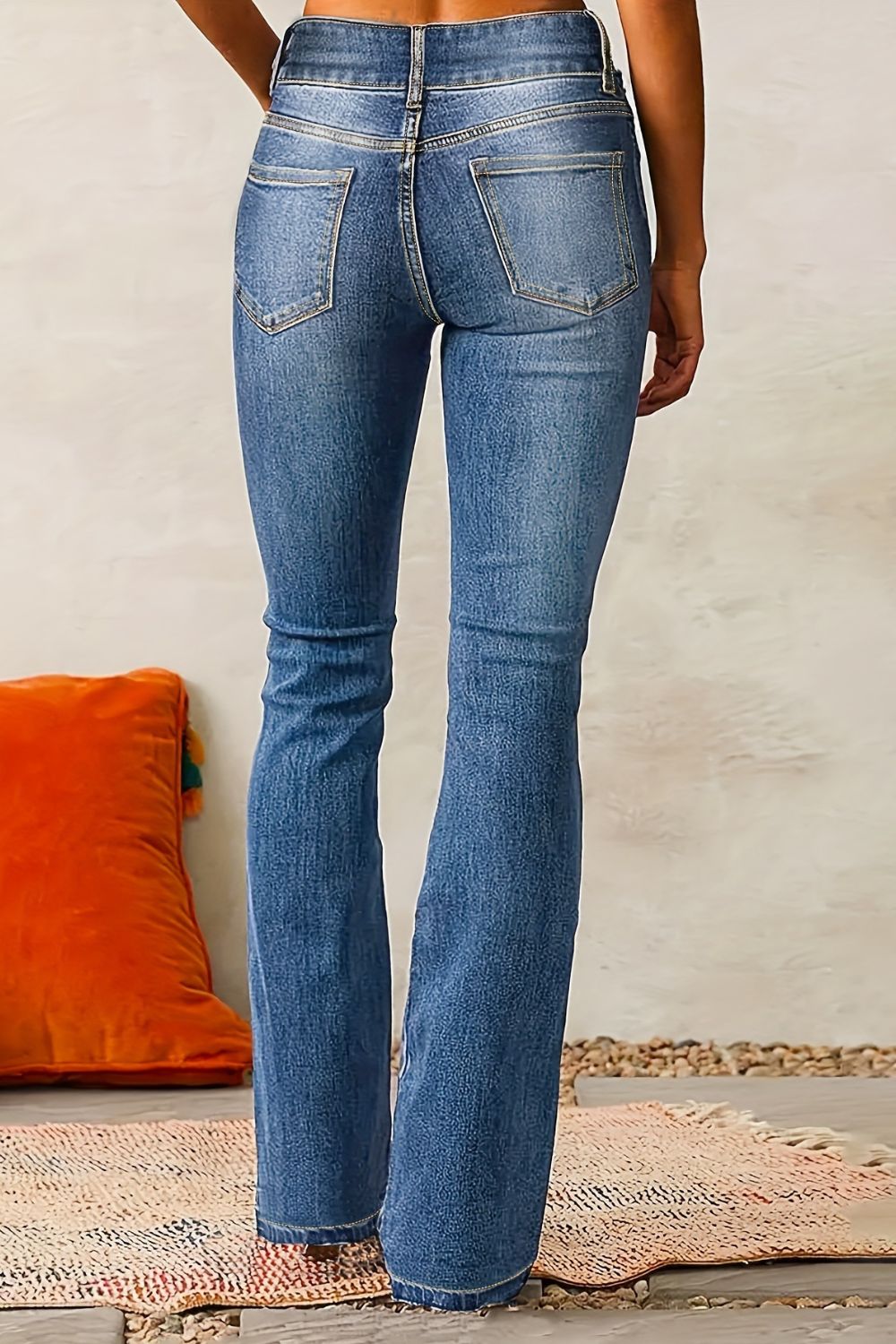 Cat Whisker Washed Bootcut Jeans - The Goddess Galleries