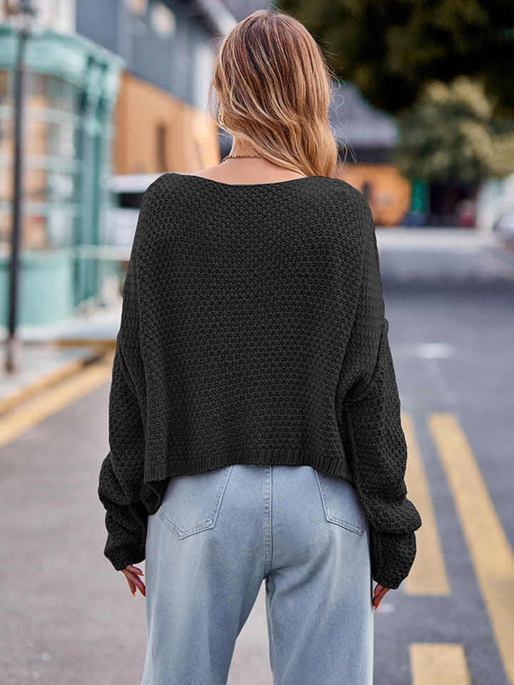 Round Neck Cable-Knit Sweater - The Goddess Galleries