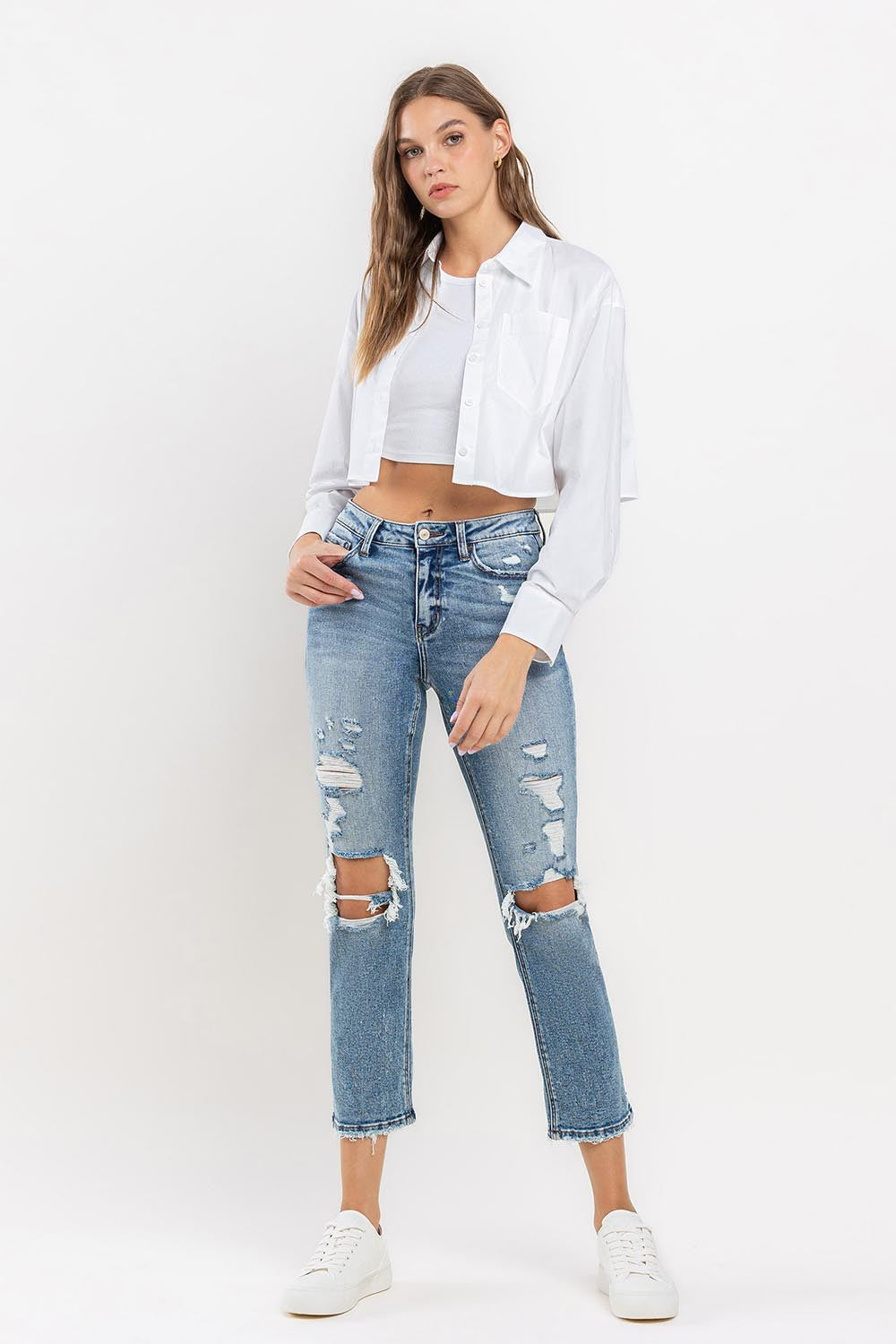 Lovervet Full Size High Rise Slim Straight Jeans - The Goddess Galleries