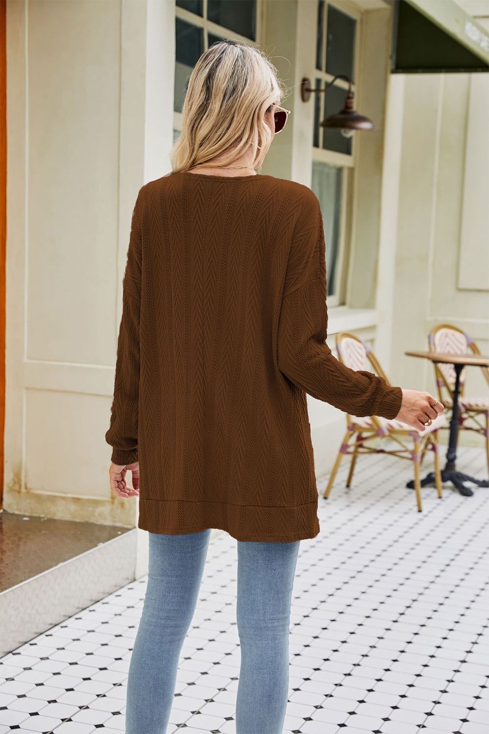 Long Sleeve Pocketed Cardigan - The Goddess Galleries