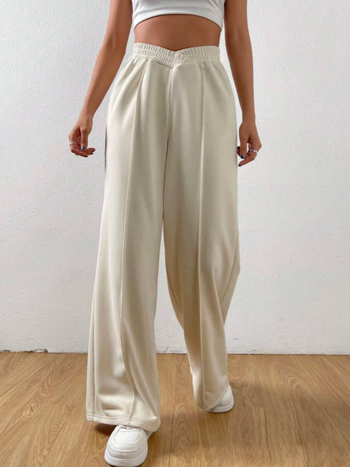 Elastic Waist Wide Leg Pants - The Goddess Galleries