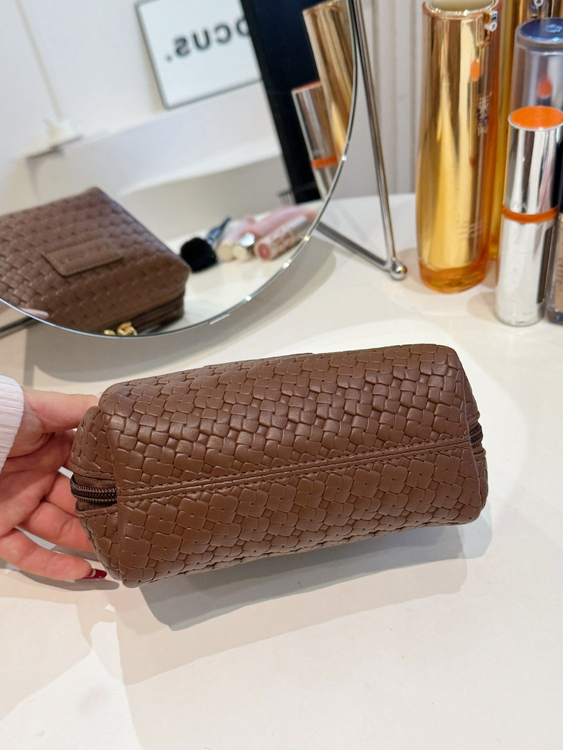 PU Leather Woven Clutch - The Goddess Galleries