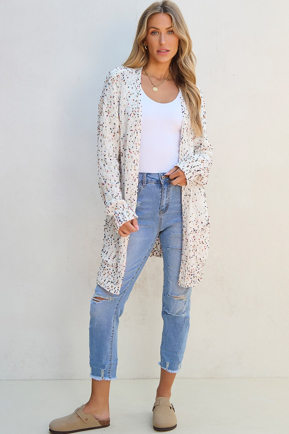 Open Front Long Sleeve Cardigan - The Goddess Galleries