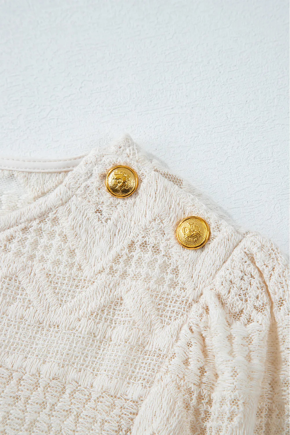 Lace Round Neck Long Sleeve Blouse - The Goddess Galleries