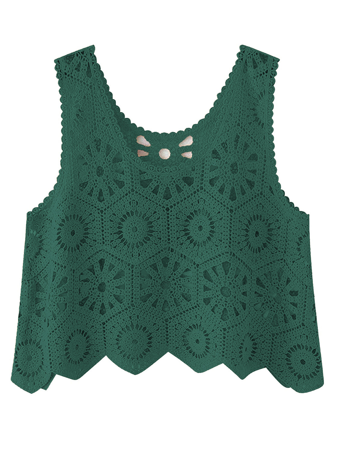 Openwork Round Neck Knit Vest - The Goddess Galleries