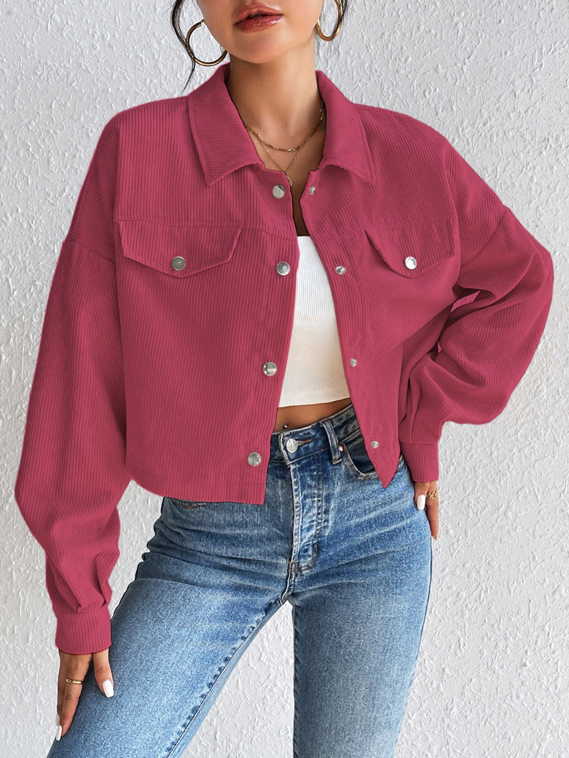 Honey Snap Down Long Sleeve Jacket - The Goddess Galleries