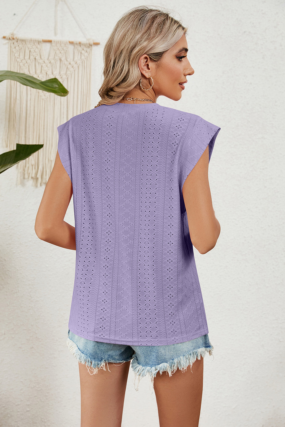 Eyelet Round Neck Tank - The Goddess Galleries