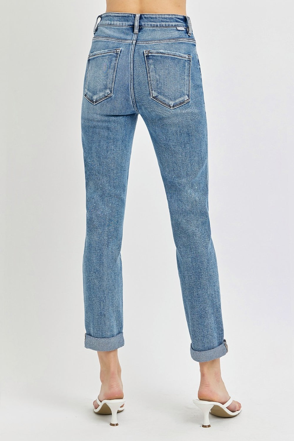 Risen Full Size High Rise Cropped Roll Up Jeans - The Goddess Galleries