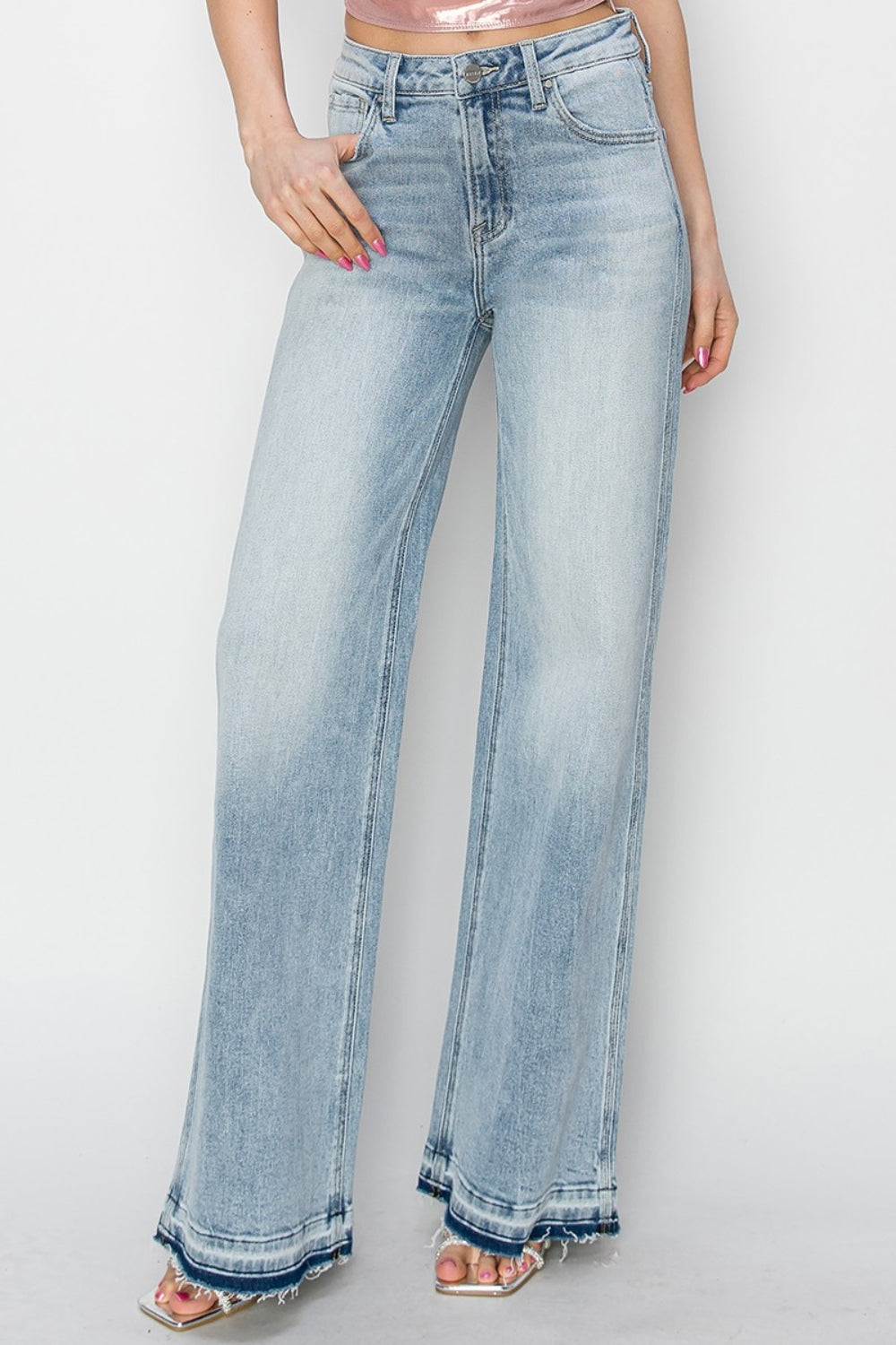 Risen Full Size High Rise Wide Leg Jeans - The Goddess Galleries