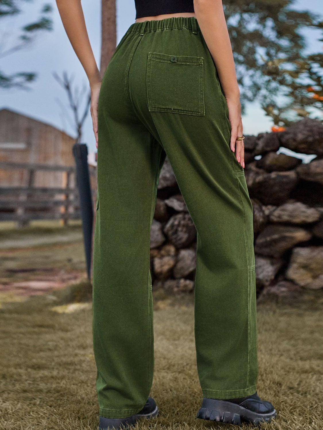 High Waist Cargo Straight Jeans - The Goddess Galleries