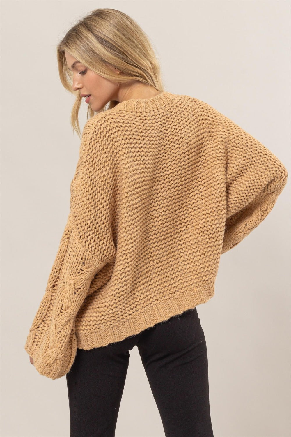 HYFVE Cable Knit V-Neck Sweater - The Goddess Galleries