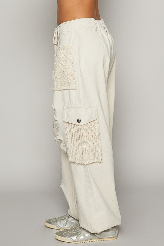 POL Crochet Patch Distressed Washed Jeans - The Goddess Galleries