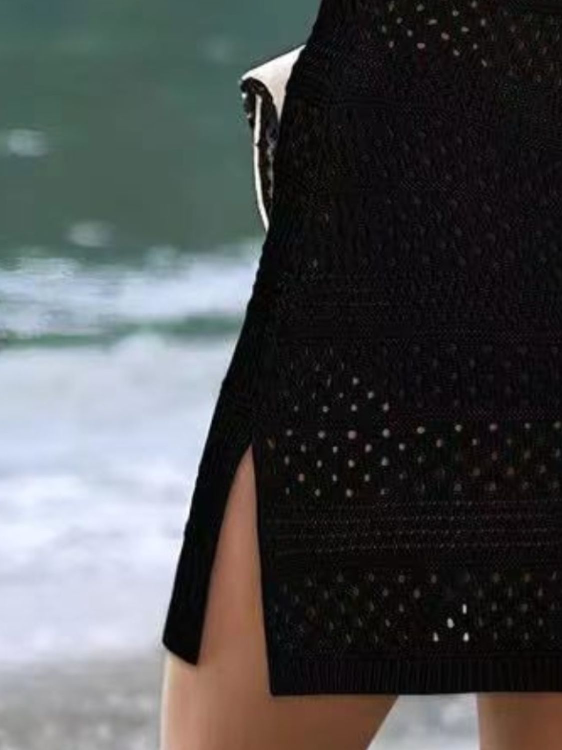 Openwork Scoop Neck Cover Up - The Goddess Galleries