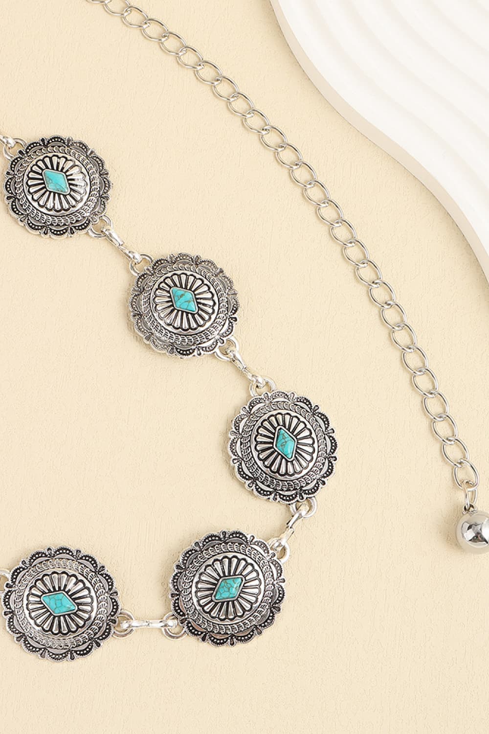 Vintage Turquoise Alloy Belt - The Goddess Galleries