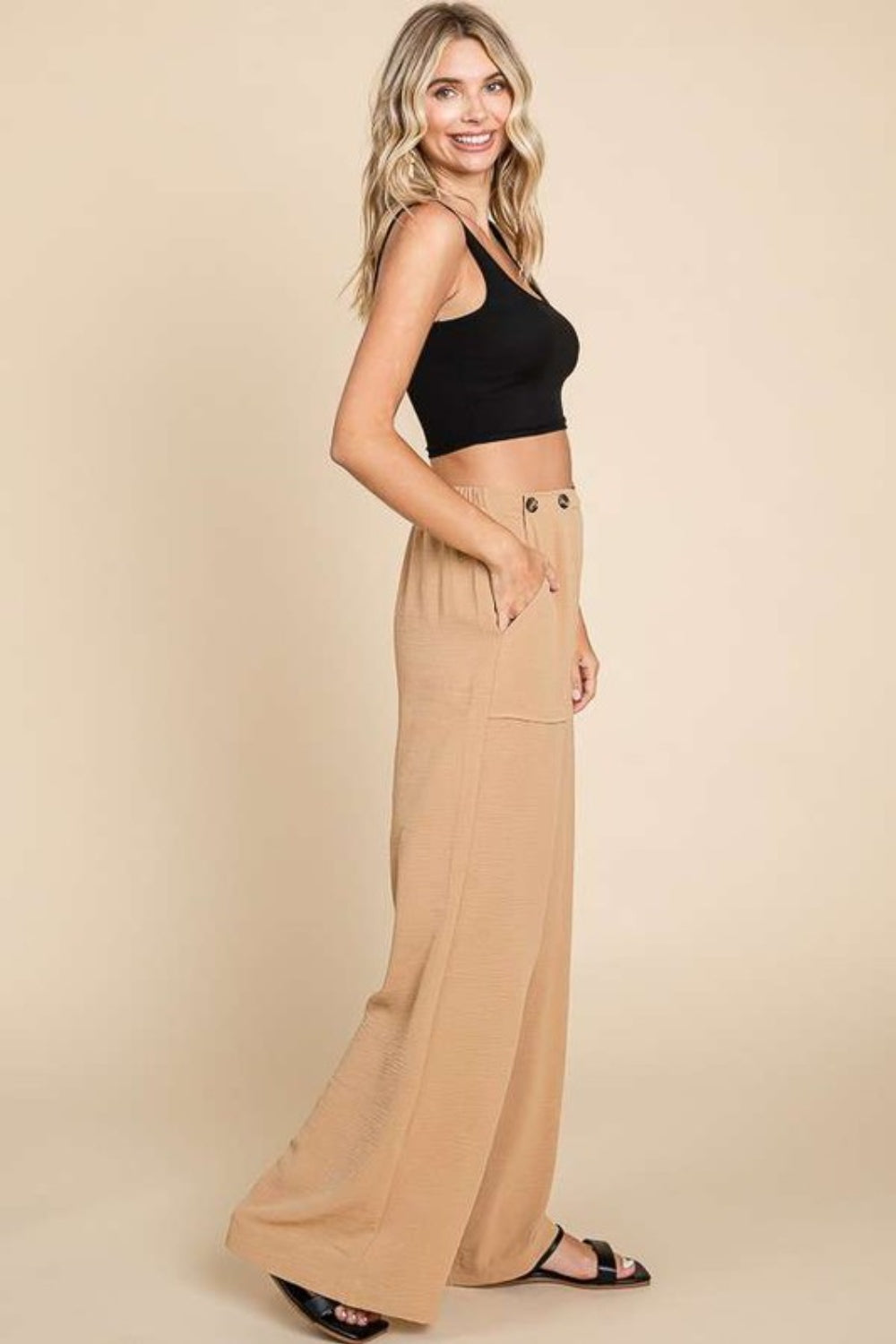 Culture Code Full Size High Waist Wide Leg Cargo Pants - The Goddess Galleries