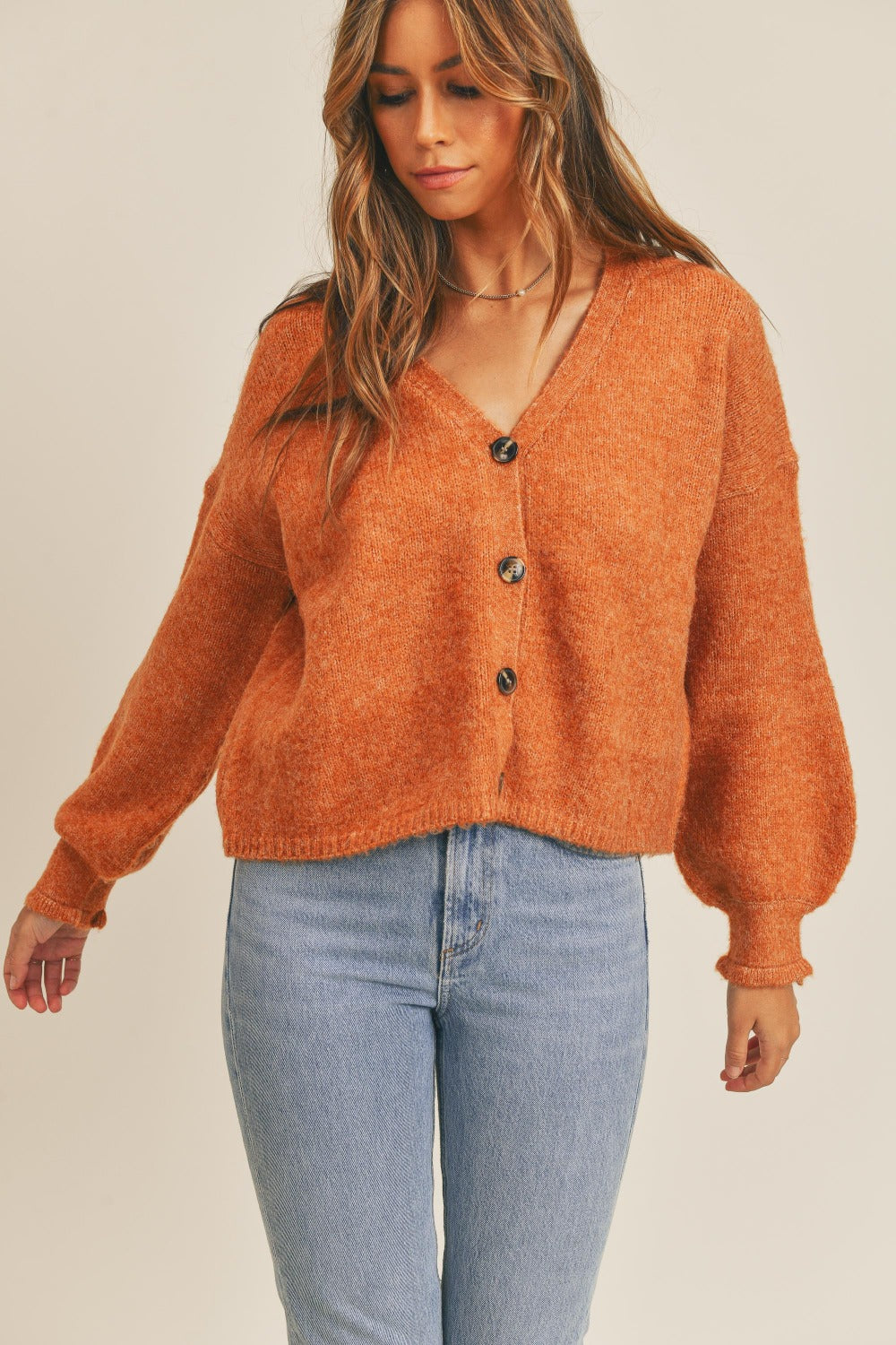 MABLE Long Sleeve Button Down Sweater Cardigan - The Goddess Galleries