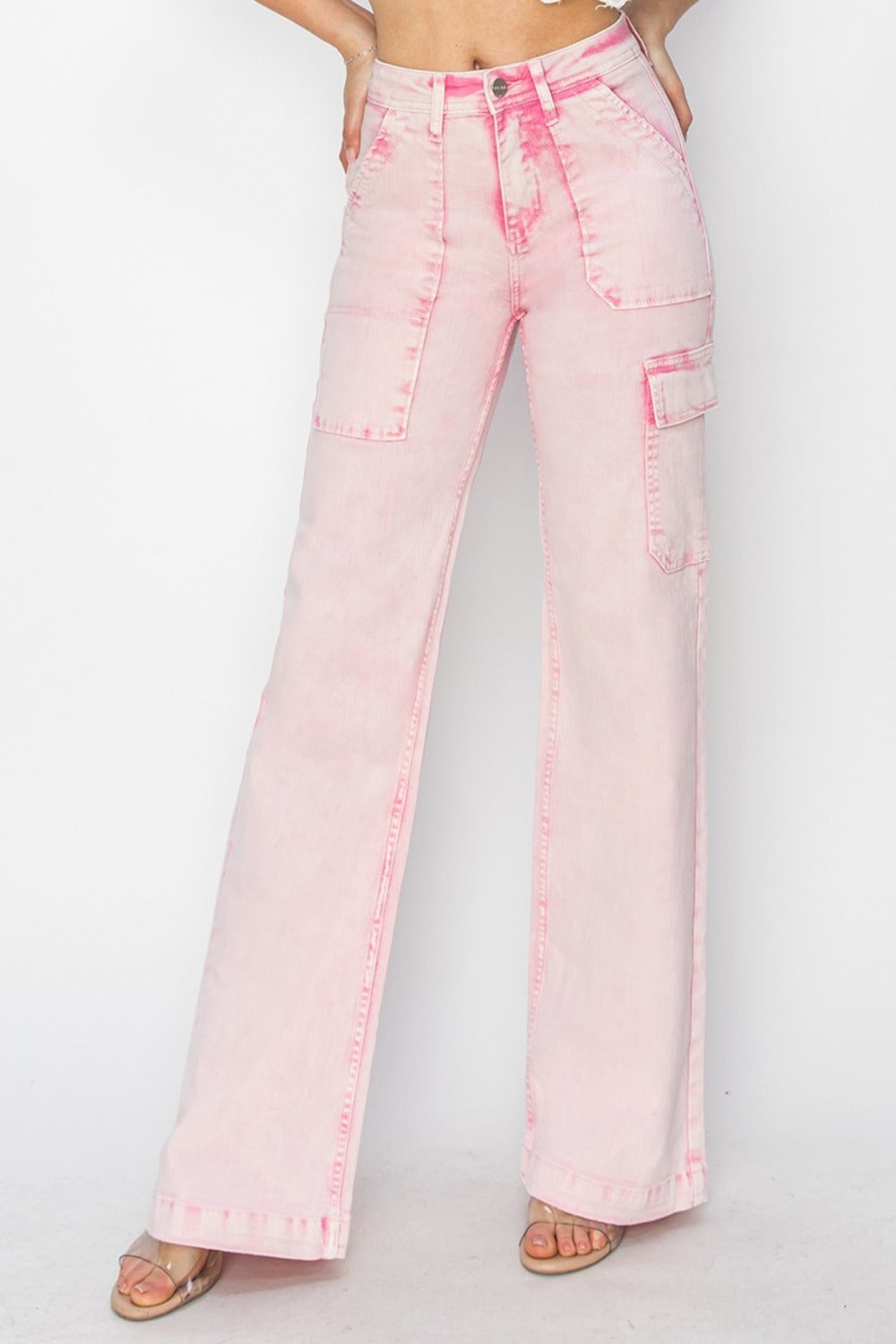 RISEN Full Size High Rise Cargo Pocket Jeans - The Goddess Galleries