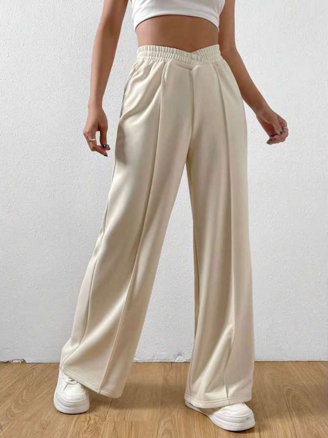 Elastic Waist Wide Leg Pants - The Goddess Galleries