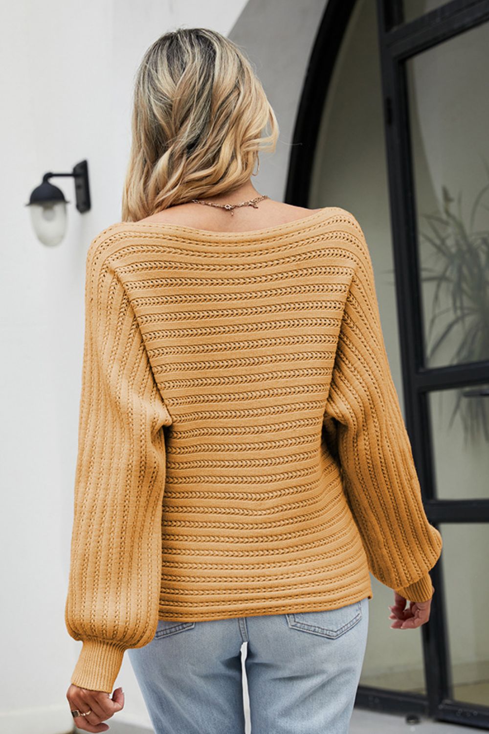 Boat Neck Batwing Sleeve Sweater - The Goddess Galleries