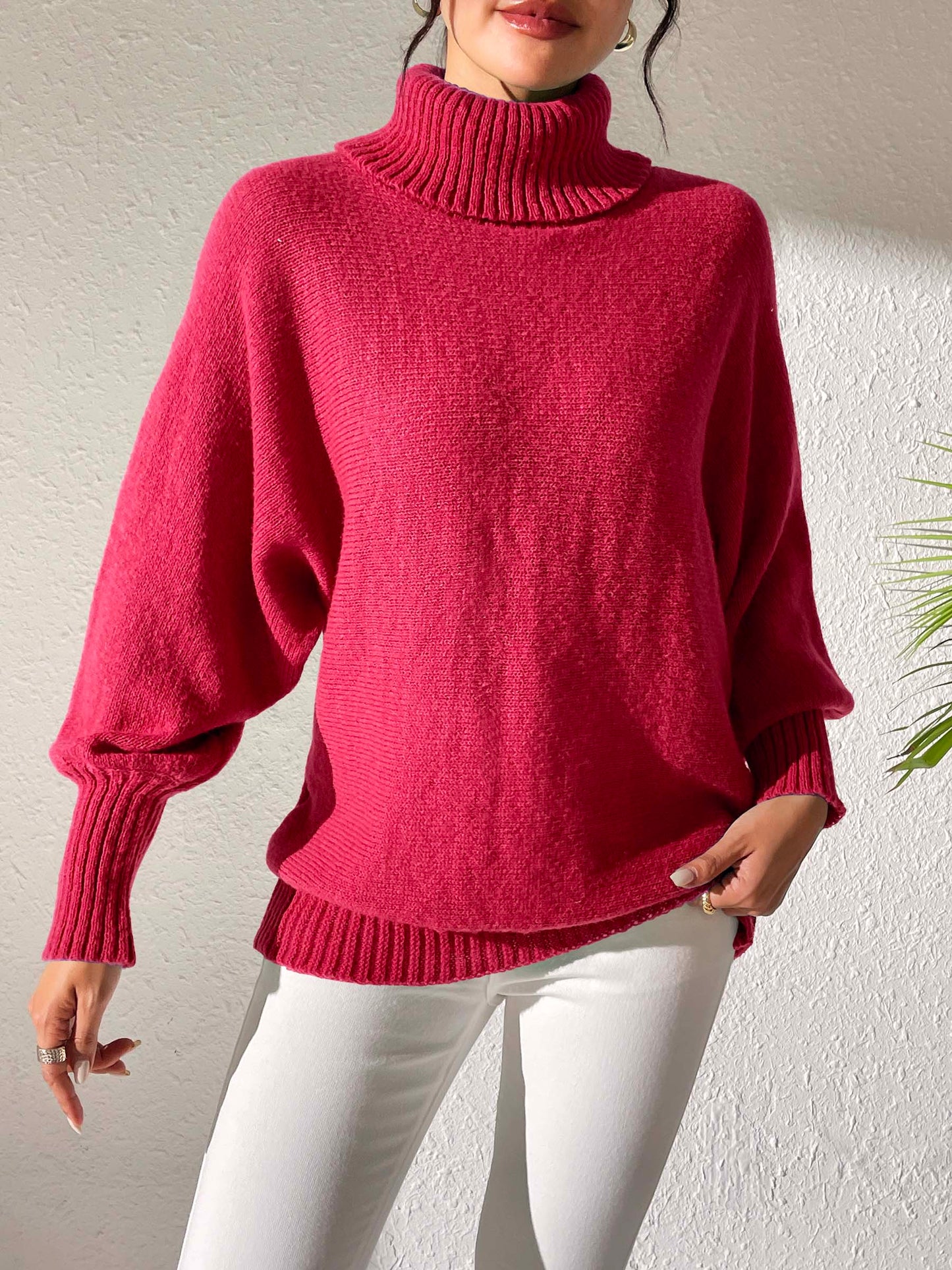 Turtleneck Long Sleeve Sweater - The Goddess Galleries