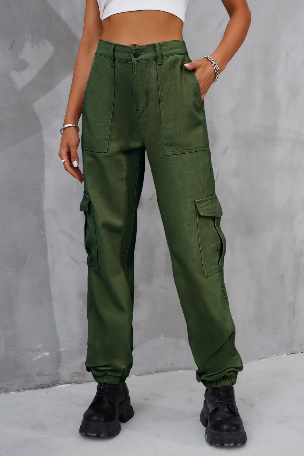 Buttoned High Waist Jeans with Pockets - The Goddess Galleries