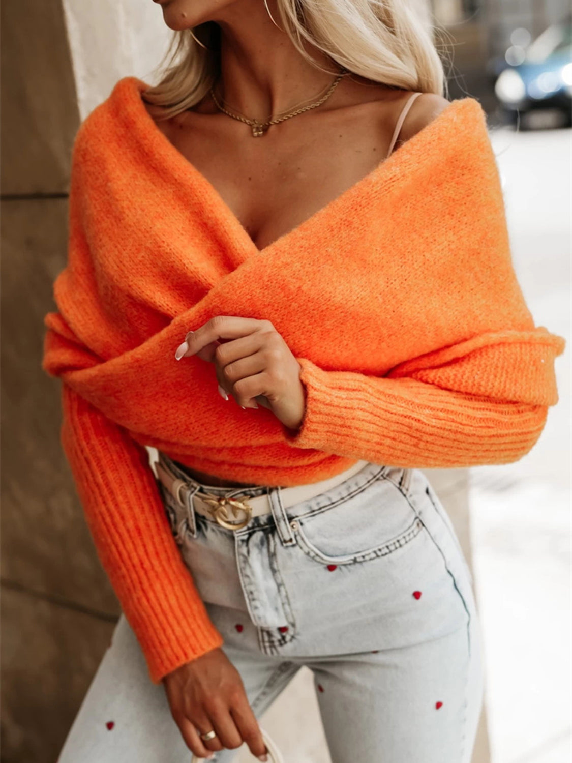 Long Sleeve Cropped Knit Top - The Goddess Galleries