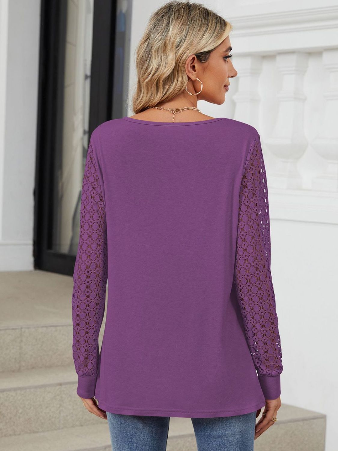 Cutout Round Neck Long Sleeve T-Shirt - The Goddess Galleries