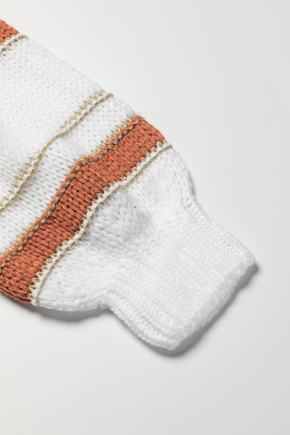 Striped Round Neck Dropped Shoulder Sweater - The Goddess Galleries