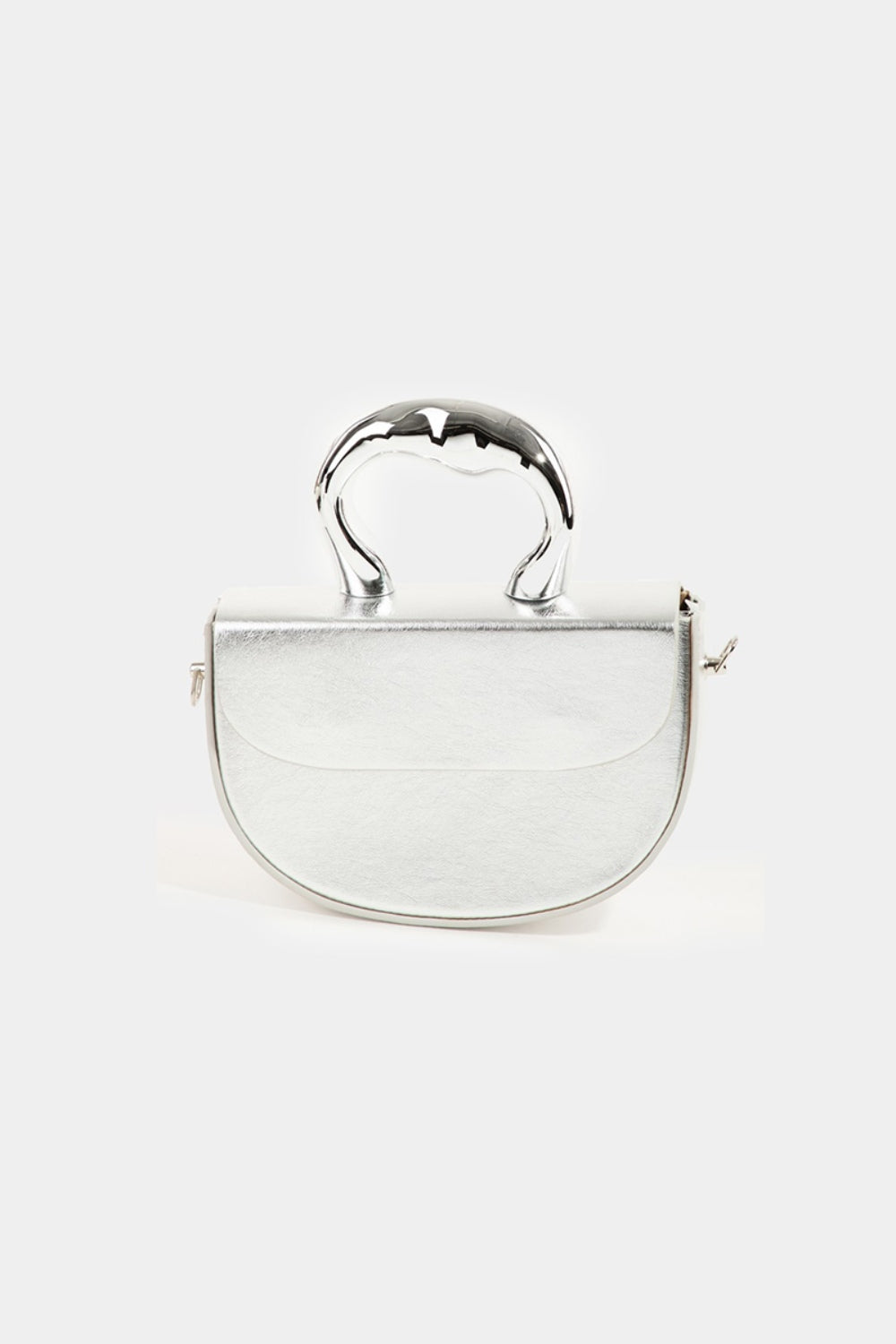 Fame Glossy Semi Circle Top Handle Bag - The Goddess Galleries