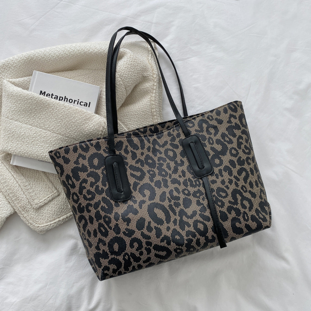 PU Leather Leopard Tote Bag - The Goddess Galleries