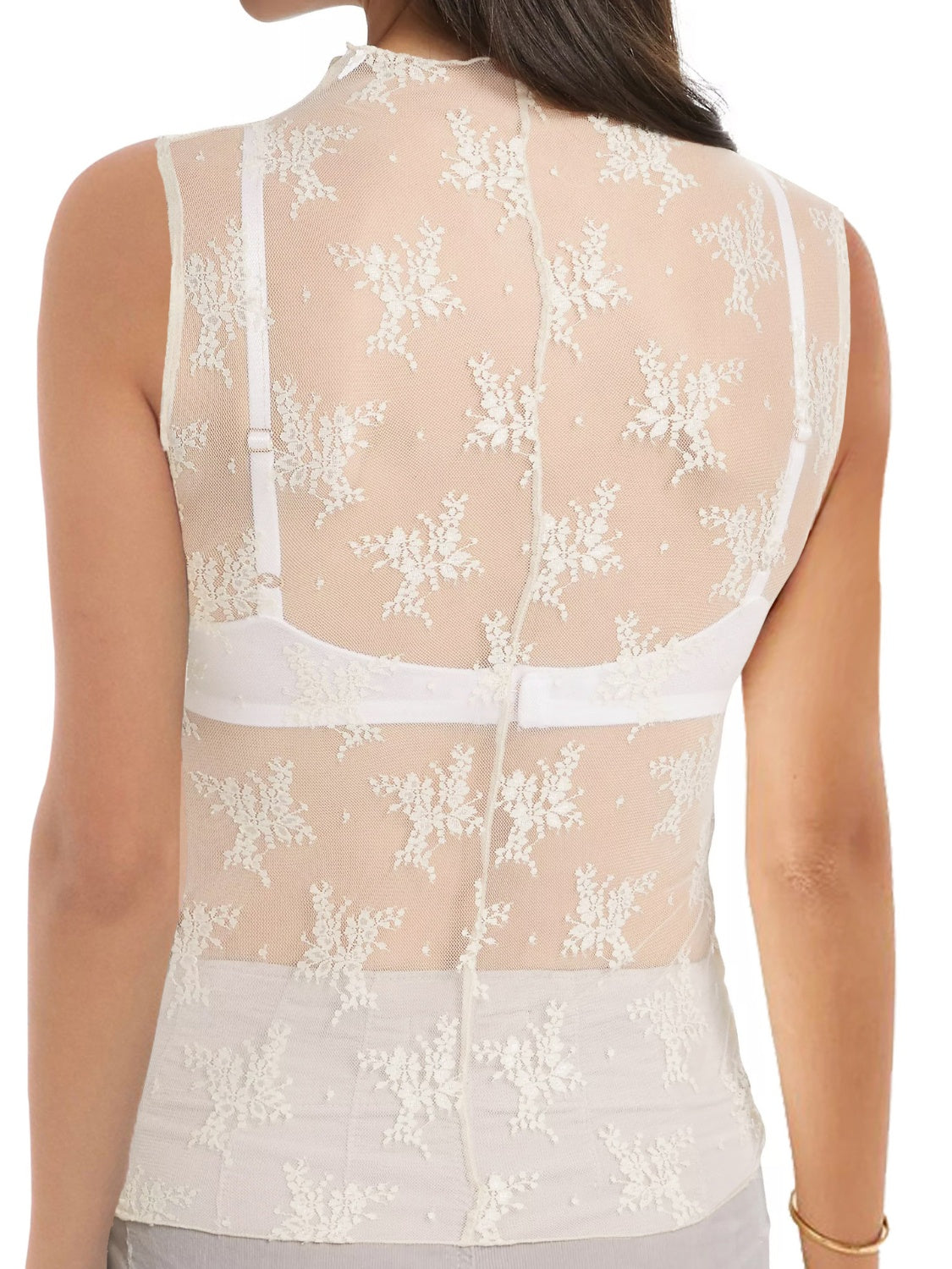 Lace Mock Neck Top - The Goddess Galleries