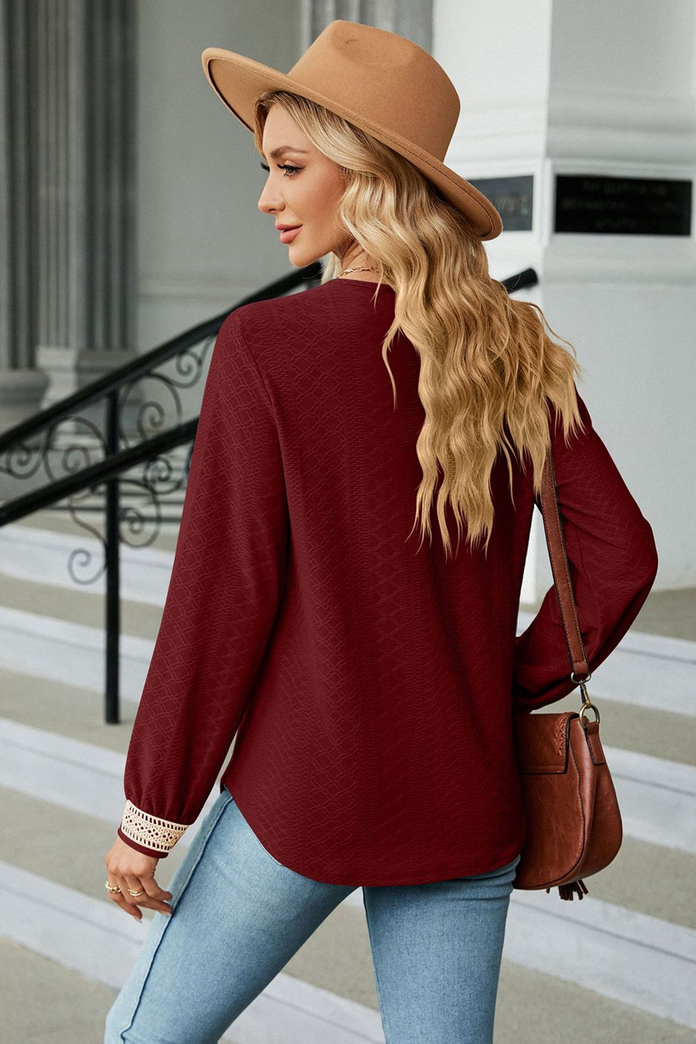 V-Neck Long Sleeve Blouse - The Goddess Galleries