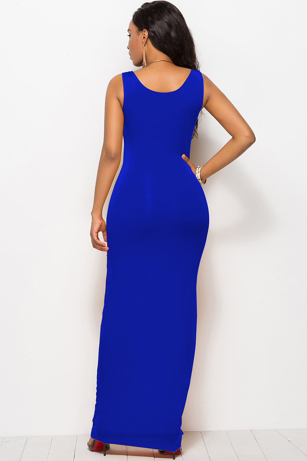 Scoop Neck Wide Strap Maxi Dress - The Goddess Galleries