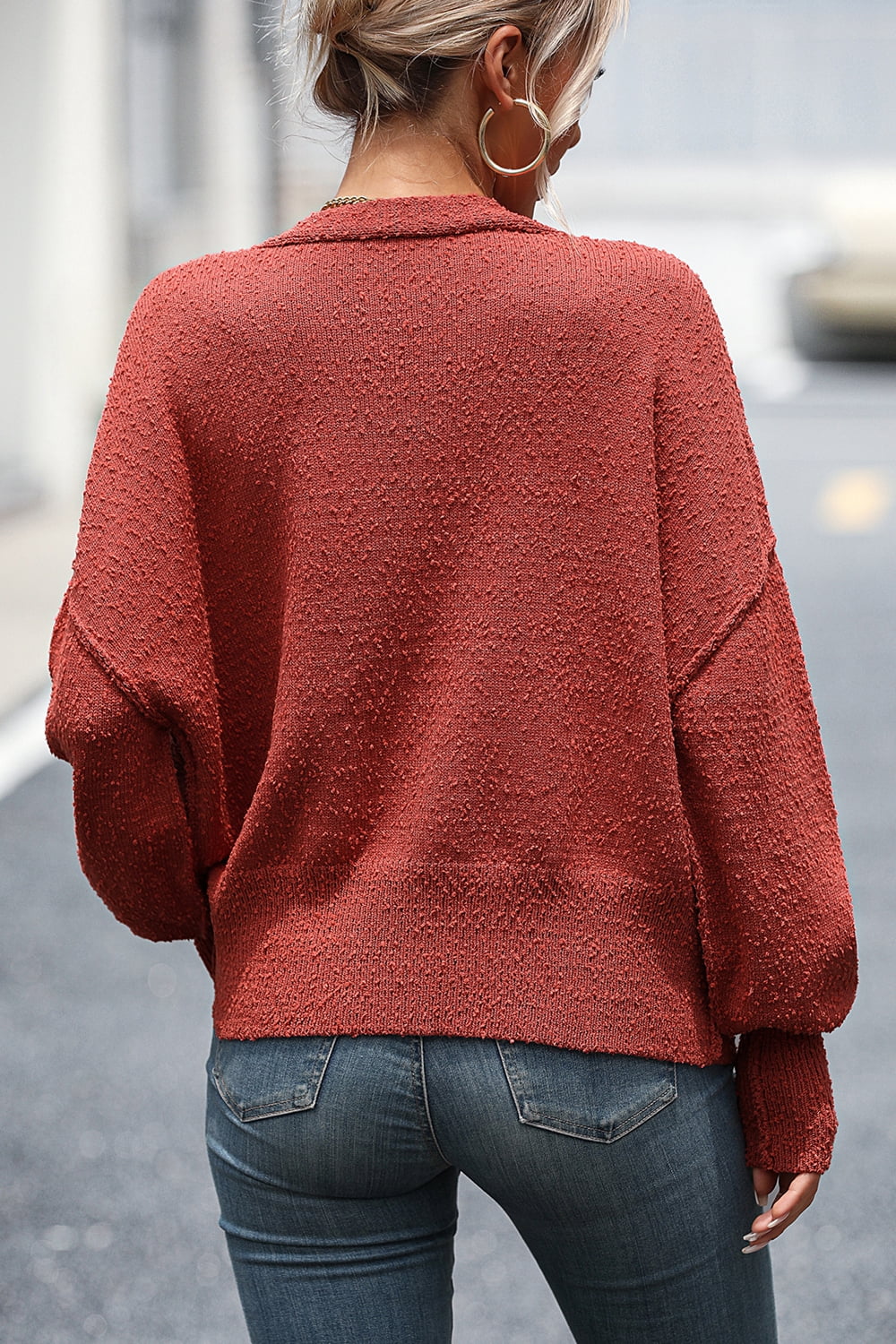 Button-Up Dropped Shoulder Cardigan - The Goddess Galleries