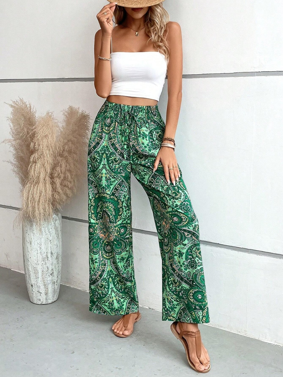Printed Wide Leg Pants - The Goddess Galleries