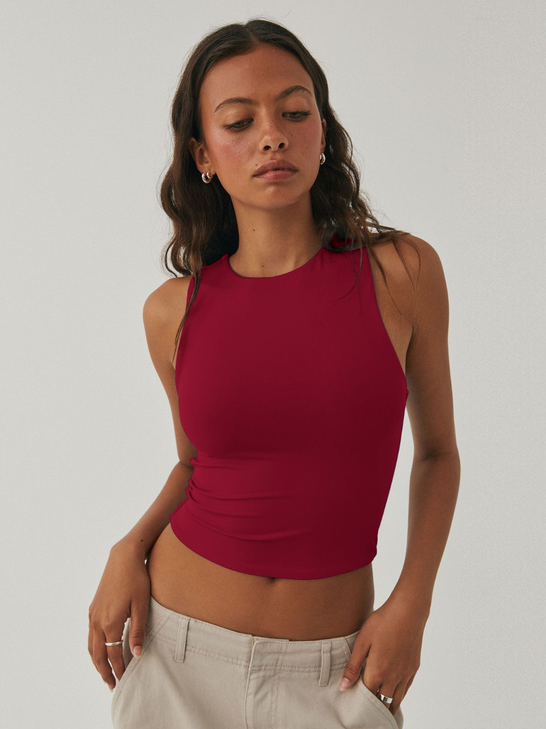 Round Neck Cropped Tank - The Goddess Galleries