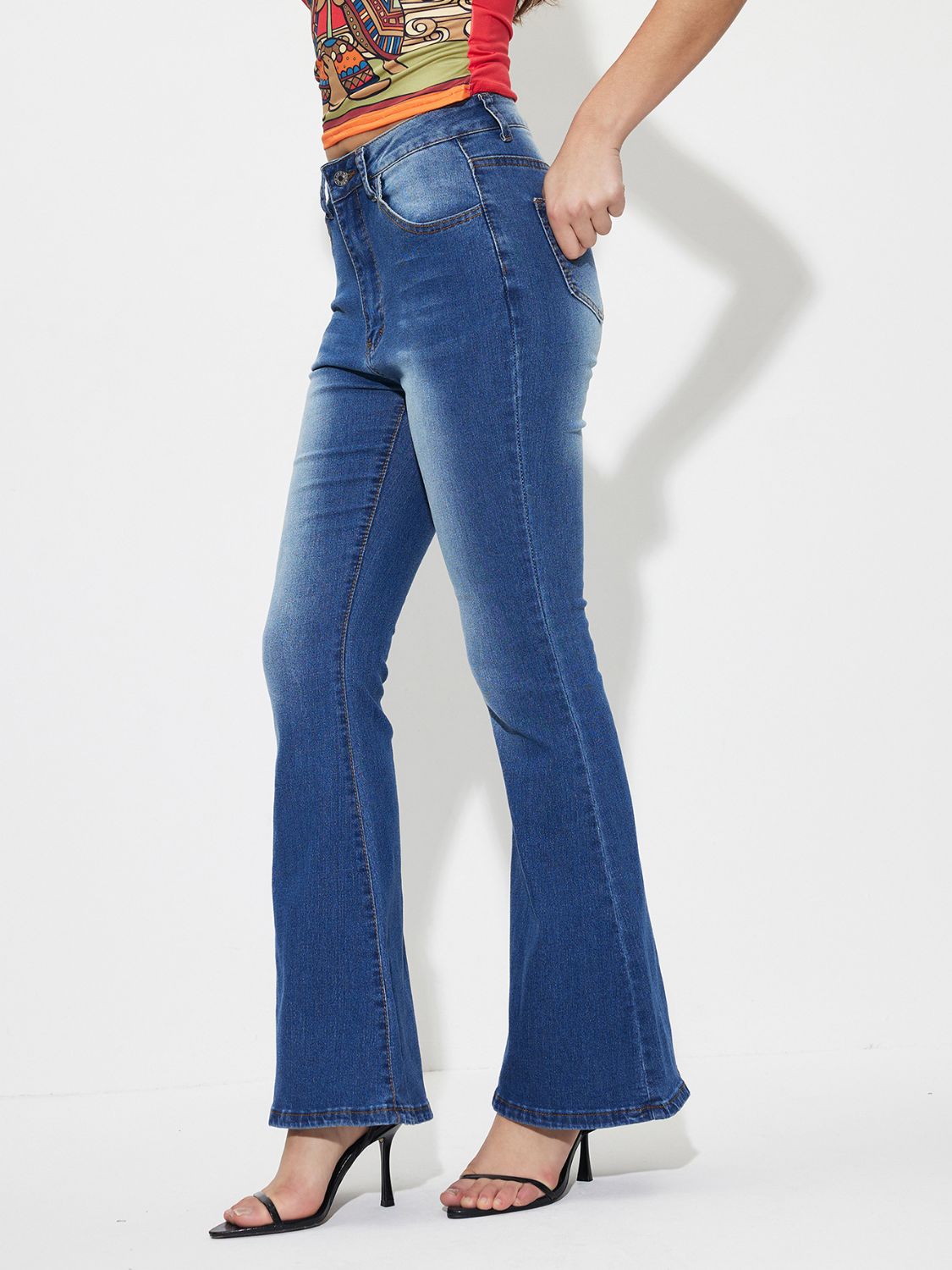 Mid-Rise Waist Bootcut Jeans - The Goddess Galleries
