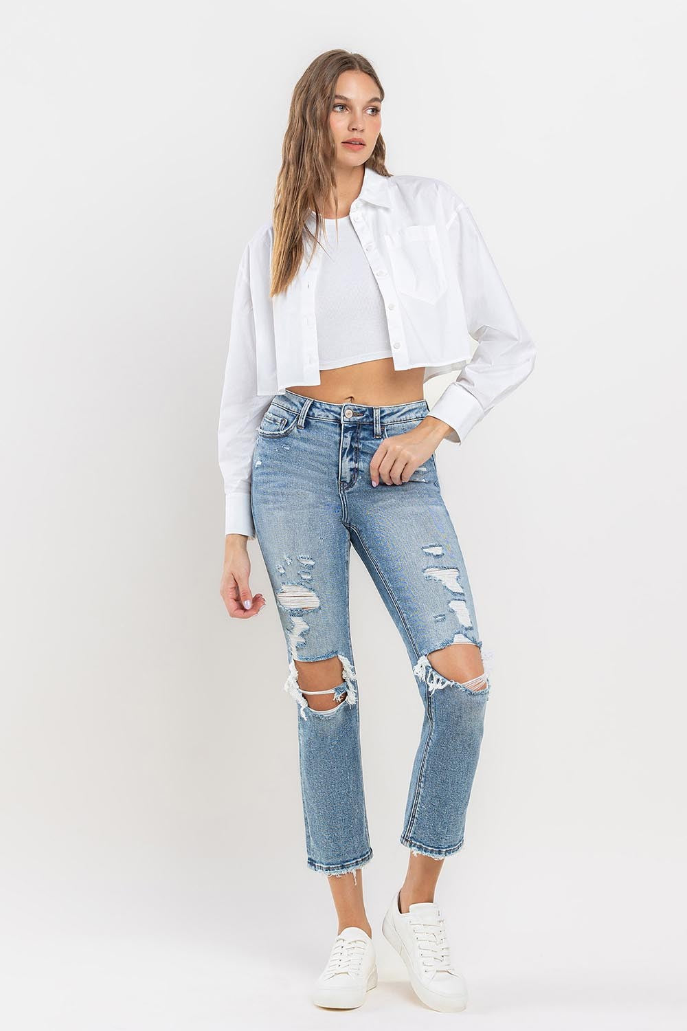 Lovervet Full Size High Rise Slim Straight Jeans - The Goddess Galleries