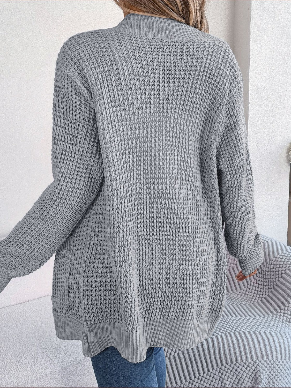 Open Front Long Sleeve Cardigan with Pockets - The Goddess Galleries