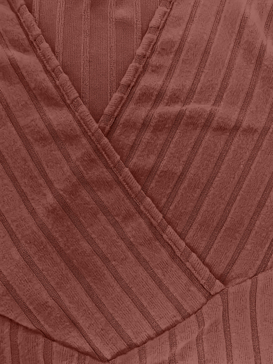 Ribbed Surplice Long Sleeve T-Shirt - The Goddess Galleries