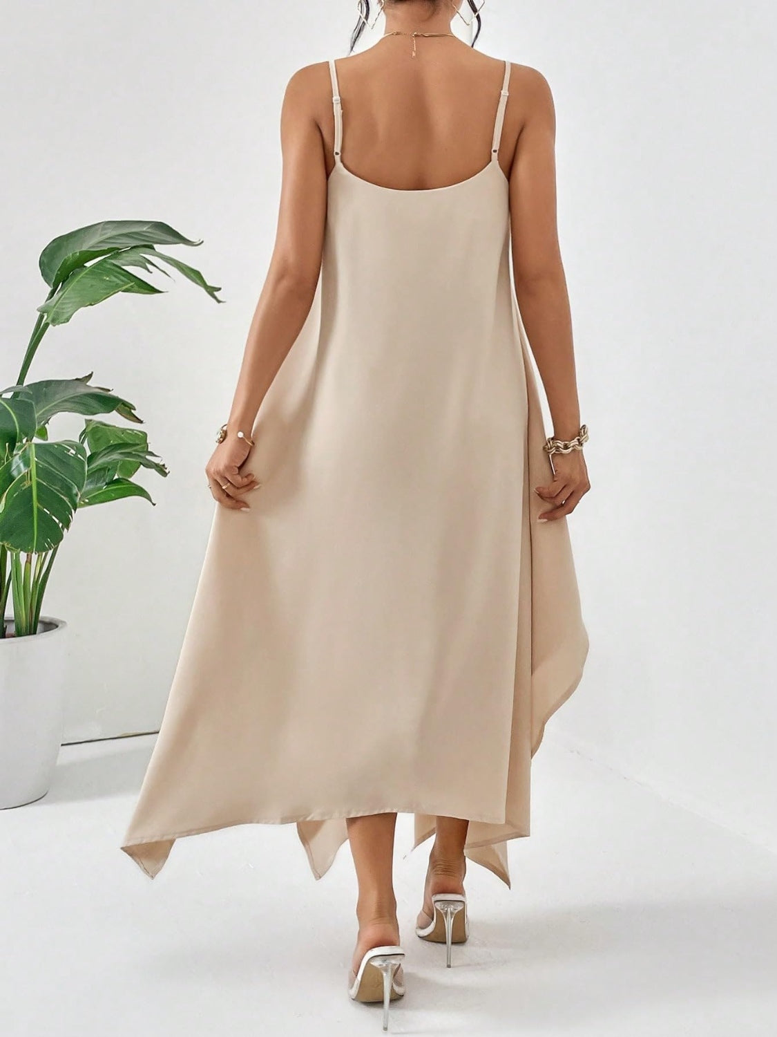 Scoop Neck Midi Cami Dress - The Goddess Galleries