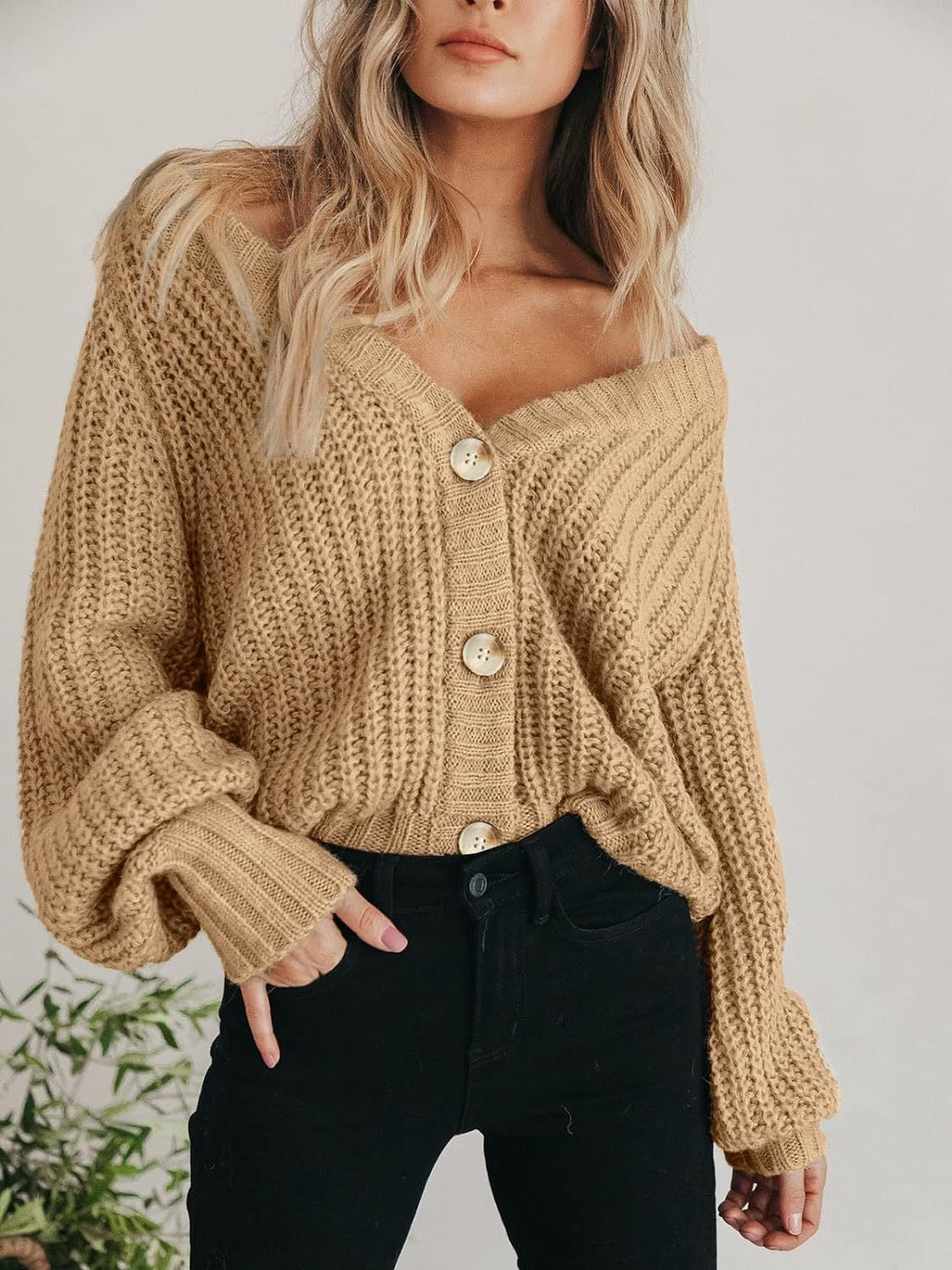Button Up Long Sleeve Cardigan - The Goddess Galleries