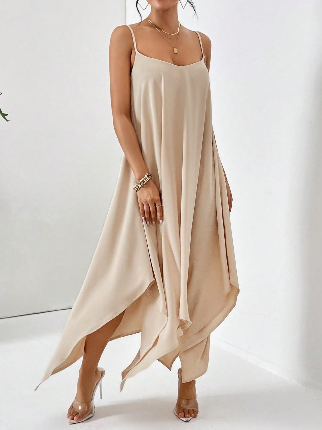 Scoop Neck Midi Cami Dress - The Goddess Galleries