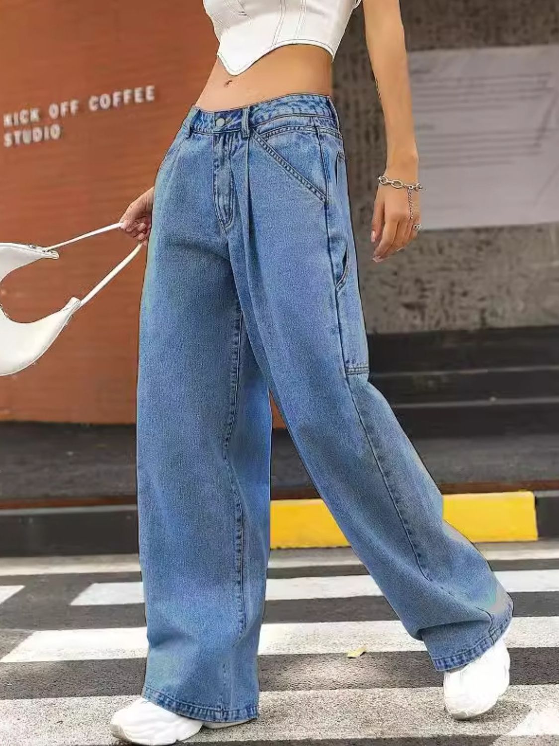 Wide Leg Jeans with Pockets - The Goddess Galleries