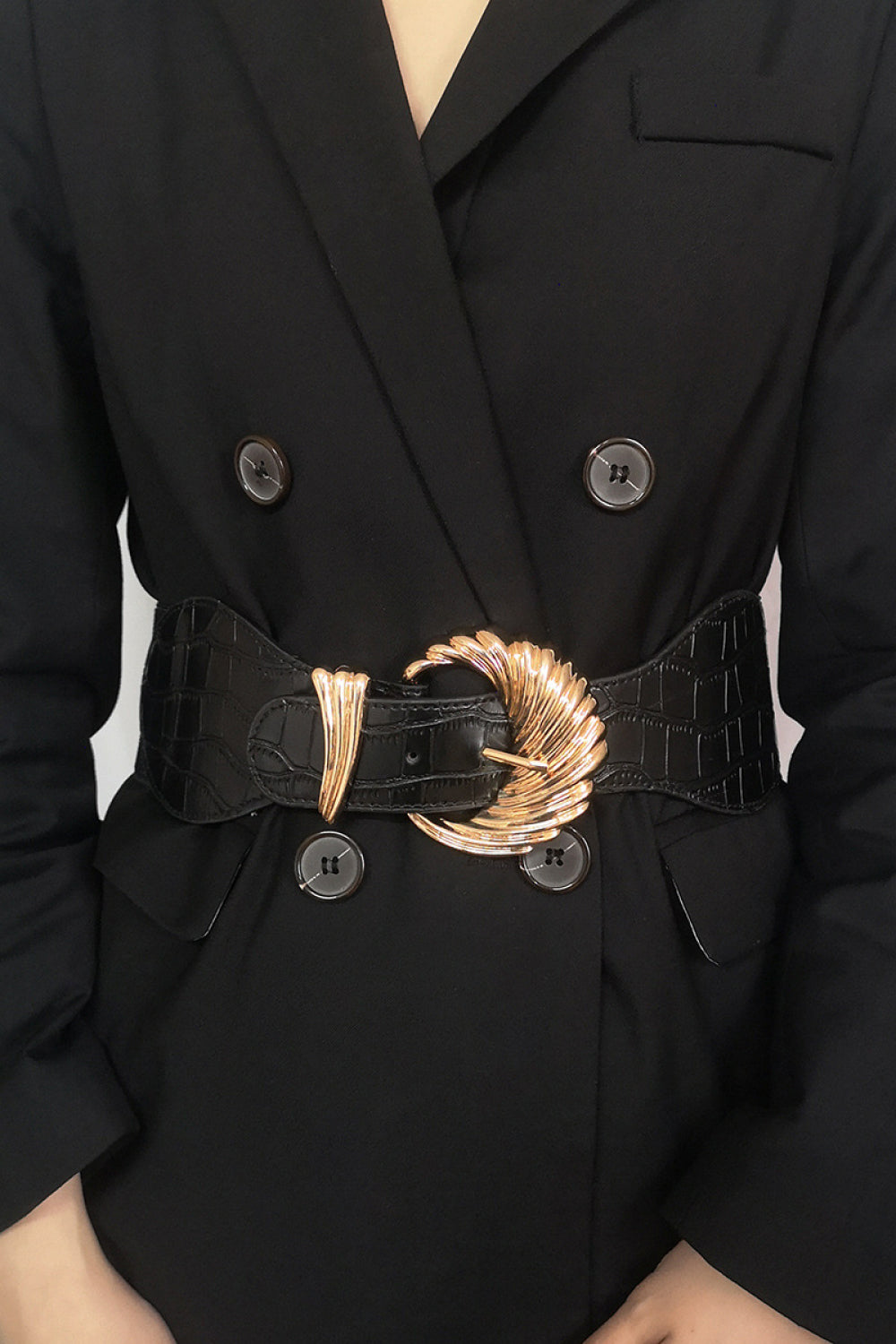 Shell Alloy Buckle Elastic Belt - The Goddess Galleries