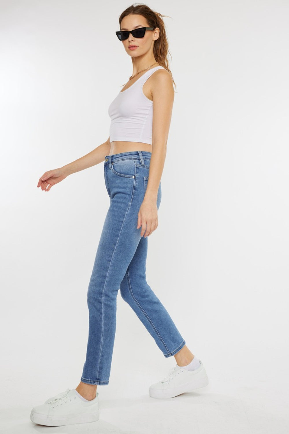 Kancan Full Size Cat's Whiskers High Waist Jeans - The Goddess Galleries