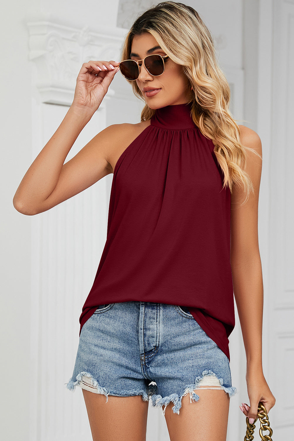 Tied Grecian Neck Tank - The Goddess Galleries