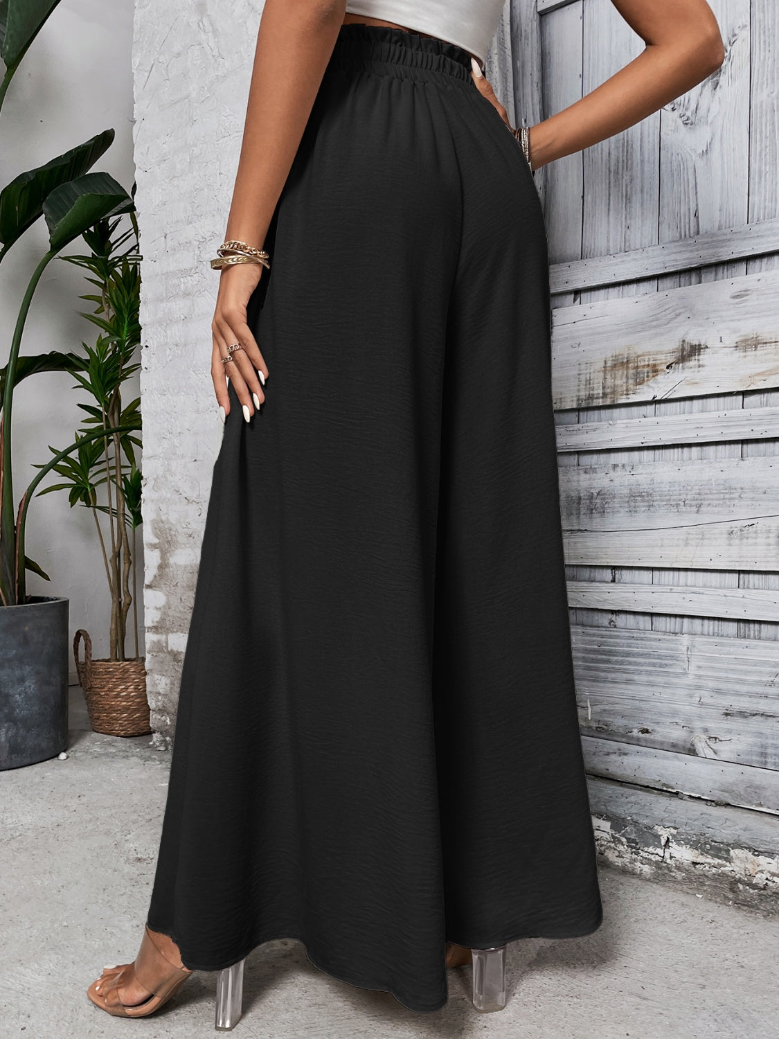 Honey Tied High Waist Wide Leg Pants - The Goddess Galleries