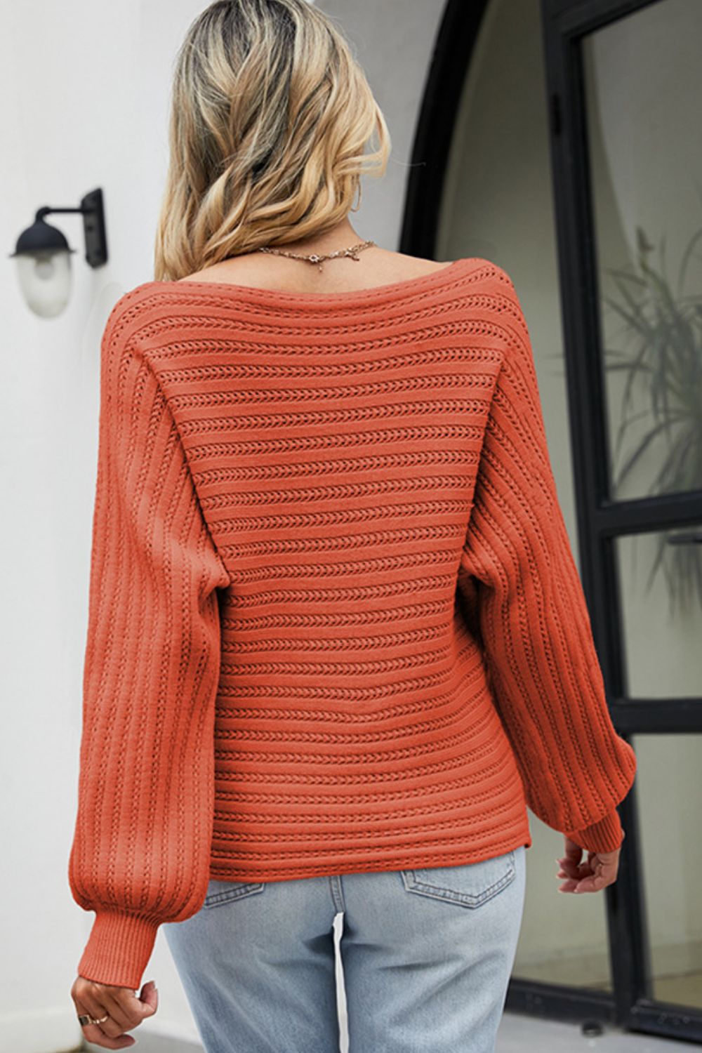 Boat Neck Batwing Sleeve Sweater - The Goddess Galleries