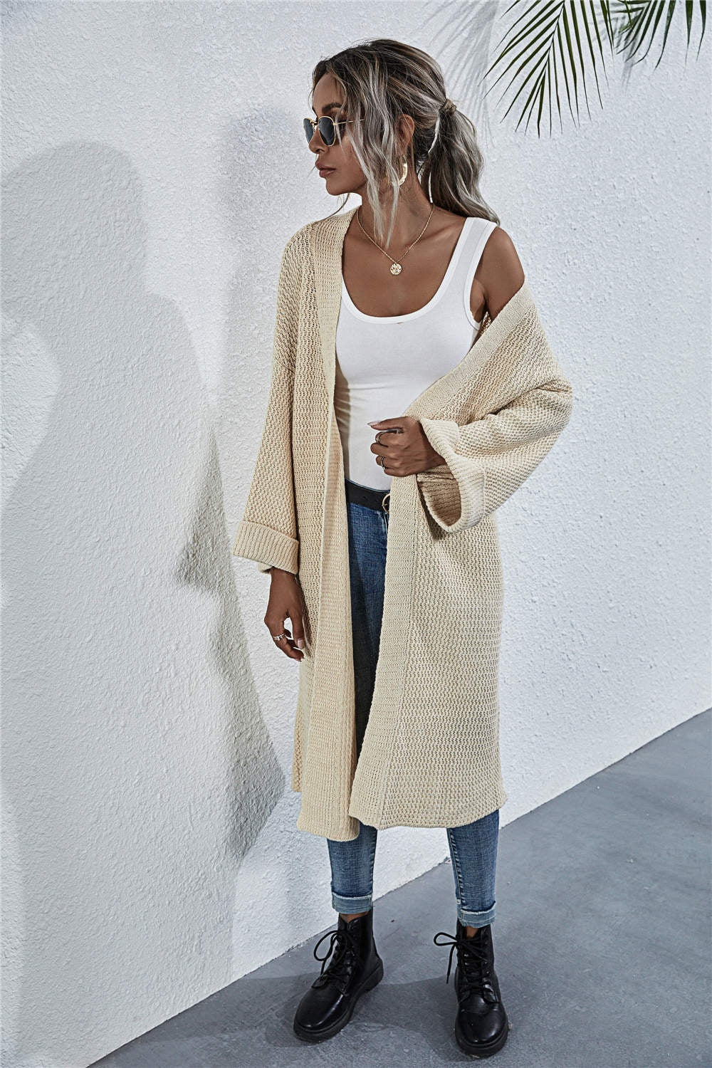 Open Front Long Sleeve Cardigan - The Goddess Galleries